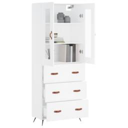 Berkfield Home Highboard White 69.5x34x180 cm Engineered Wood - thumbnail 1