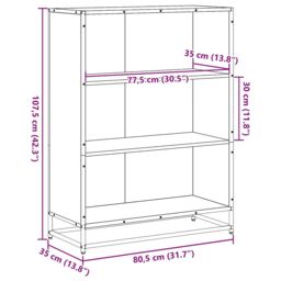 Berkfield Home Book Cabinet Brown Oak 80.5x35x107.5 cm Engineered Wood - thumbnail 9