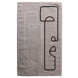 Benjamin Tate Design line art of two faces Designer Bath Towel in Blue - thumbnail 1