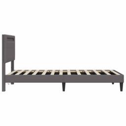 Berkfield Home Bed Frame with LED Strip Lights Grey 90 x 190 cm Faux Leather - thumbnail 7