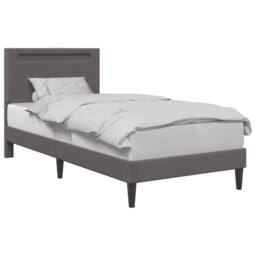 Berkfield Home Bed Frame with LED Strip Lights Grey 90 x 190 cm Faux Leather - thumbnail 3