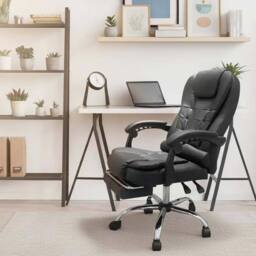 Alivio Office Massage Chair 360 Degree Swivel Recliner Chair w/ Footrest Adjustable Lumbar Support Heavy Duty, 8-Point Vibrating Massage Office Chair - thumbnail 1