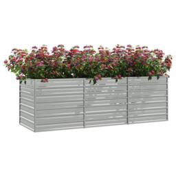 Berkfield Home Garden Raised Bed 240x80x77 cm Galvanized Steel Silver - Size: 240 x 80 x 77 cm