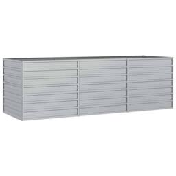 Berkfield Home Garden Raised Bed 240x80x77 cm Galvanized Steel Silver - Size: 240 x 80 x 77 cm - thumbnail 3