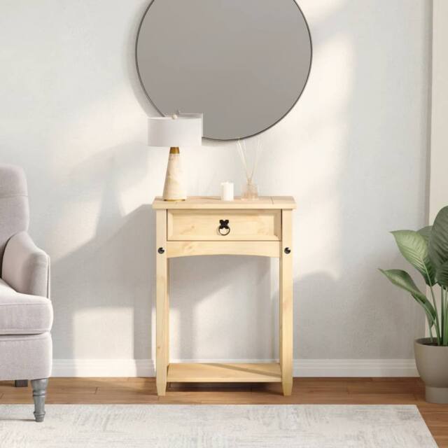 Berkfield Home Beautiful Console Table Corona 55x35x73 cm Solid Wood Pine in Light Tan - Size: 55 x 35 x 73 cm - image 1