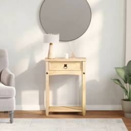 Berkfield Home Beautiful Console Table Corona 55x35x73 cm Solid Wood Pine in Light Tan - Size: 55 x 35 x 73 cm