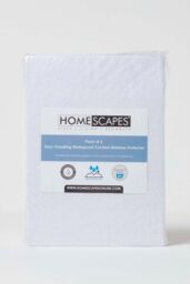 Homescapes Cot Bed Terry Towelling Waterproof Mattress Protector Pack of 2 in White - thumbnail 6