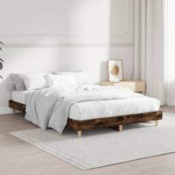 Berkfield Home Durable Bed Frame Smoked Oak 120x190 cm Small Double Engineered Wood in Brown - thumbnail 4