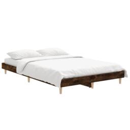 Berkfield Home Durable Bed Frame Smoked Oak 120x190 cm Small Double Engineered Wood in Brown - thumbnail 1