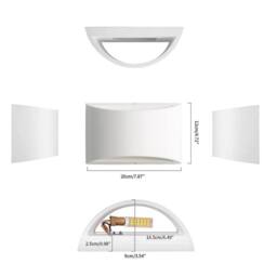 Kelvenix Indoor Modern LED Wall Light Plaster Wall Up&Down Hallway Bedroom in White - thumbnail 2