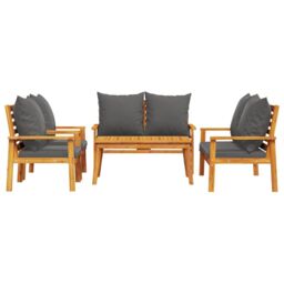 Berkfield Home 5 Piece Garden Lounge Set with Cushions Solid Wood Acacia in Brown - thumbnail 3