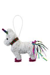 VFM e-Store Christmas Decoration Tinsel Unicorn X 1 15cm x 15cm White Unicorn 15cm - Size: 15 cm x 15 cm - thumbnail 1