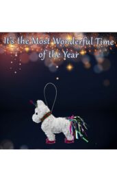 VFM e-Store Christmas Decoration Tinsel Unicorn X 1 15cm x 15cm White Unicorn 15cm - Size: 15 cm x 15 cm - thumbnail 3