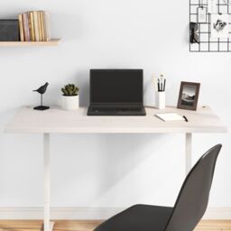 Berkfield Home Desk Top White 110x55x2.5 cm Solid Wood Pine - thumbnail 1