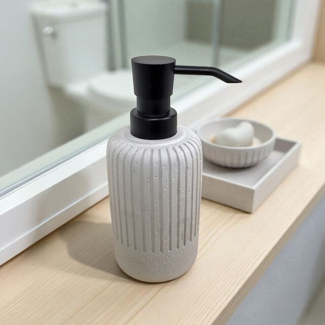 Showerdrape Alexandria Concrete Liquid Soap Dispenser in Beige - image 1
