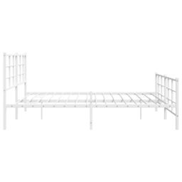 Berkfield Home Metal Bed Frame without Mattress with Footboard White 193x203cm - Size: 193x203 cm - thumbnail 6