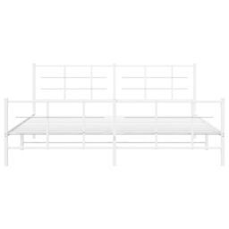 Berkfield Home Metal Bed Frame without Mattress with Footboard White 193x203cm - Size: 193x203 cm - thumbnail 5