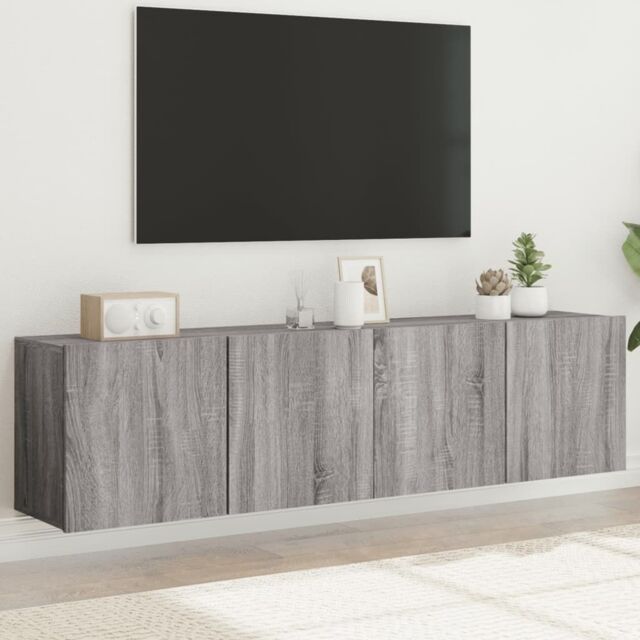 Berkfield Home TV Cabinets Wall-mounted 2 pcs Grey Sonoma 80x30x41 cm - Size: 80 x 30 x 41 cm - image 1