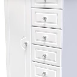 Ready Assembled 2 U Stratford 1 Door 5 Drawer Childrens Wardrobe (Ready Assembled) in White - thumbnail 4