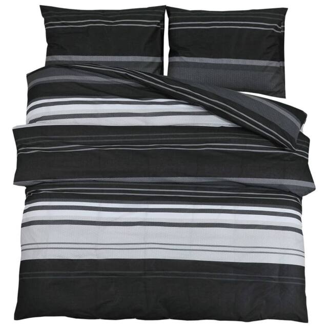 Berkfield Home Duvet Cover Set Black & White 200x200 cm Cotton - image 1