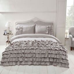 Rapport Home Flamenco Polycotton Duvet Cover Set With Pillowcase in Grey - Size: Single - thumbnail 1