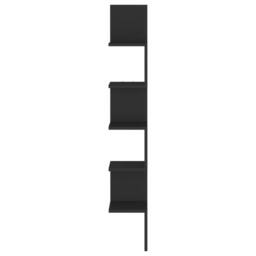 Berkfield Home Wall Corner Shelf Black 20x20x127.5 cm Engineered Wood - thumbnail 4