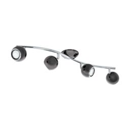 Loops Flush 4 Spots Ceiling Light Colour Nickel Chrome Plated Steel Bulb GU10 4x3W in Metallics - thumbnail 1
