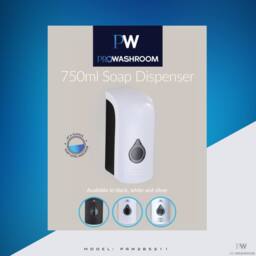 MYLEK ProWashroom 750ml Bathroom Handwash Soap Dispenser in White - Size: 1000mm x 1000mm - thumbnail 5