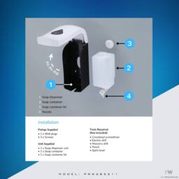MYLEK ProWashroom 750ml Bathroom Handwash Soap Dispenser in White - Size: 1000mm x 1000mm - thumbnail 4