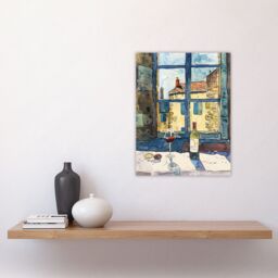 "Artery8 Bordeaux Wine Cheese Grapes Advert Watercolour Wall Art Print in Brown - Size: W12"" x H16""" - thumbnail 4
