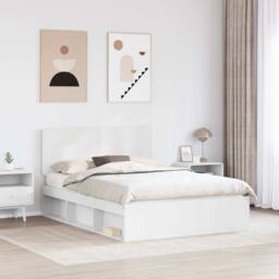 Berkfield Home Bed Frame with Headboard White 150 x 200 cm Solid Pine Wood - thumbnail 3