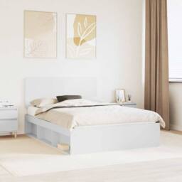 Berkfield Home Bed Frame with Headboard White 150 x 200 cm Solid Pine Wood