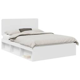 Berkfield Home Bed Frame with Headboard White 150 x 200 cm Solid Pine Wood - thumbnail 2