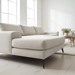 Abakus Direct Venice Chenille Corner Left Sofa with Extra-wide Padded Arms in Off-White - thumbnail 7