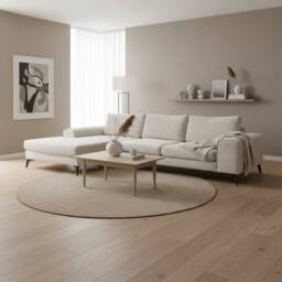 Abakus Direct Venice Chenille Corner Left Sofa with Extra-wide Padded Arms in Off-White - thumbnail 5