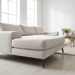 Abakus Direct Venice Chenille Corner Left Sofa with Extra-wide Padded Arms in Off-White - thumbnail 8