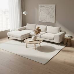 Abakus Direct Venice Chenille Corner Left Sofa with Extra-wide Padded Arms in Off-White - thumbnail 6
