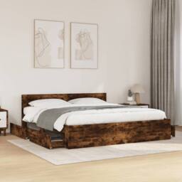 Berkfield Home Durable Bed Frame with Headboard Wax Brown 120x190 cm Small Doubl - Size: Super King - thumbnail 2
