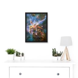 Artery8 Hubble Space Telescope Landscape Carina Nebula Cosmos Artwork Framed Wall Art Print A4 in Black - thumbnail 2