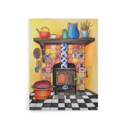 "Artery8 Kitchen Hearth Fireplace Canvas Wall Art Print - Size: W18"" x H24""" - thumbnail 1