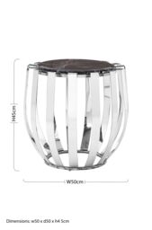 Orsina Contemporary Black Marble Side Table, Durable Side Table By Couch For Livingroom, Strong Bedside Table - thumbnail 5