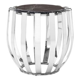 Orsina Contemporary Black Marble Side Table, Durable Side Table By Couch For Livingroom, Strong Bedside Table