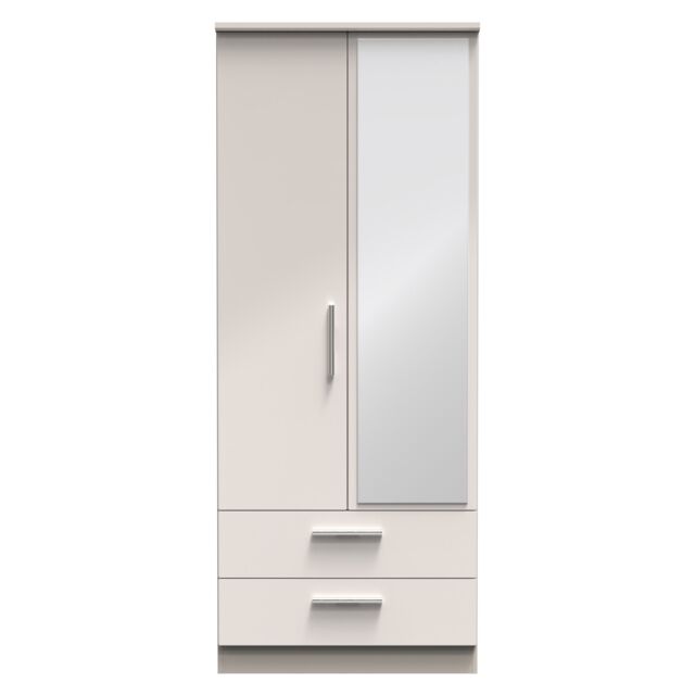 Ready Assembled 2 U Windsor 2 Door 2 Drawer Mirrored Wardrobe (Ready Assembled) in Taupe - image 1