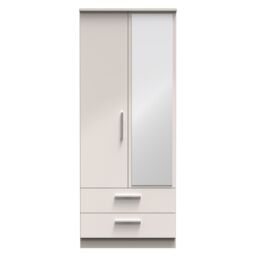 Ready Assembled 2 U Windsor 2 Door 2 Drawer Mirrored Wardrobe (Ready Assembled) in Taupe - thumbnail 1