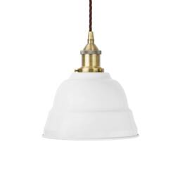 SE Home White Lincoln Pendant Light - Antique Brass - Brown Twisted