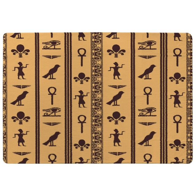 Benjamin Tate Design Eye Of Horus Pharaoh Flowers Pyramid Bird Ankh Rug in Natural - Size: Large - image 1