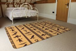 Benjamin Tate Design Eye Of Horus Pharaoh Flowers Pyramid Bird Ankh Rug in Natural - Size: Large - thumbnail 3