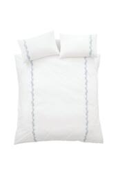 Bianca 'Camille Embroidered Floral' 200 Thread Count Cotton Duvet Cover Set in Blue - Size: Double - thumbnail 5