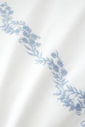 Bianca 'Camille Embroidered Floral' 200 Thread Count Cotton Duvet Cover Set in Blue - Size: Double - thumbnail 3