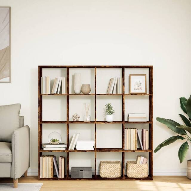 Berkfield Home Classic Book Cabinet Smoked Oak 137.5x29x137.5 cm Engineered Wood in Brown - image 1